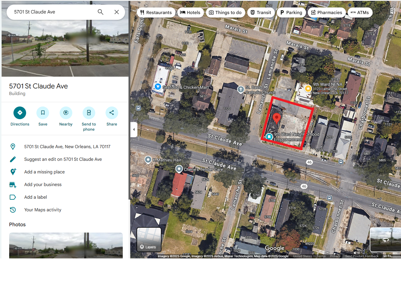 5701 St. Claude Avenue – site photo